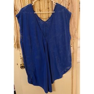 Royal blue, sheer tunic.